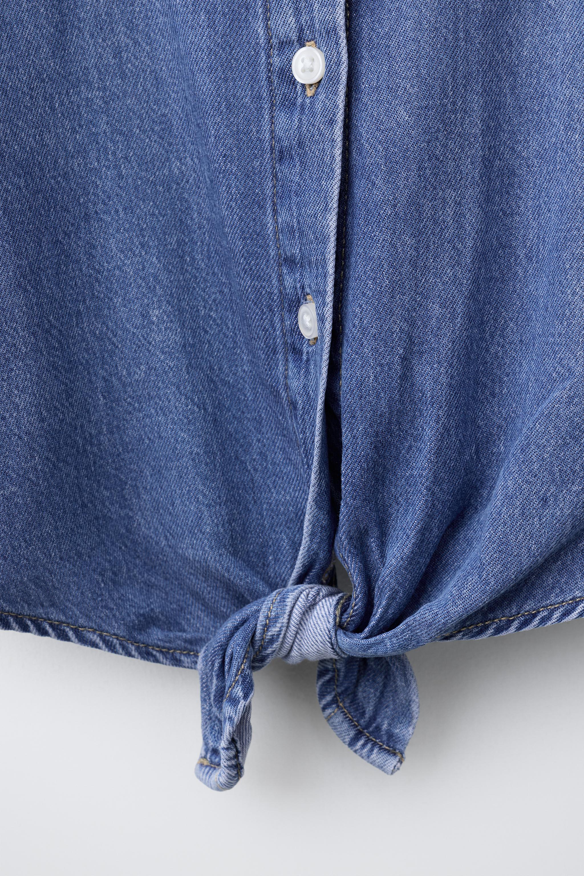 KNOTTED DENIM SHIRT